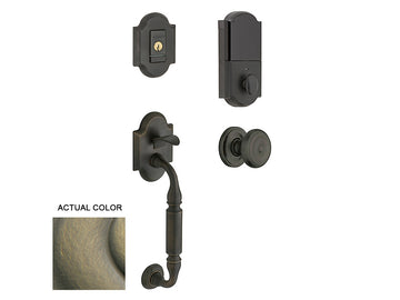 Baldwin Evolved Canterbury Sectional Handleset Satin Brass and Black 050