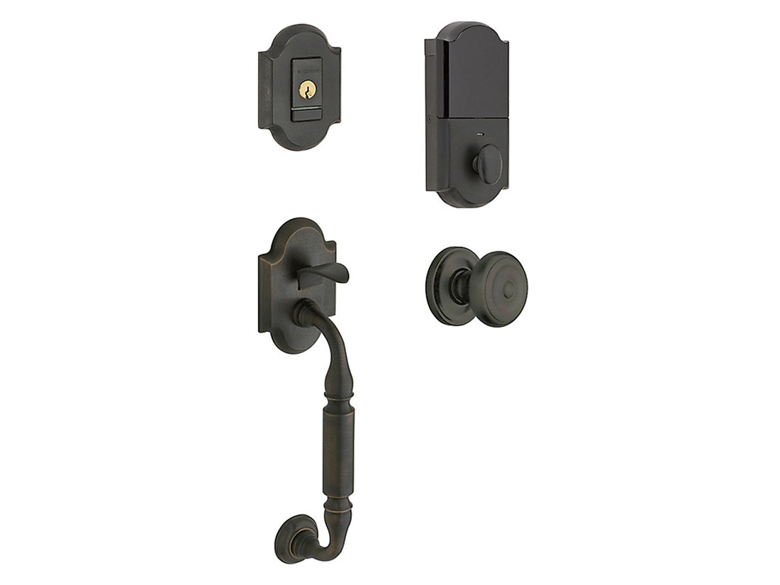 Baldwin Evolved Canterbury Sectional Handleset Distressed Oil-Rubbed Bronze 402