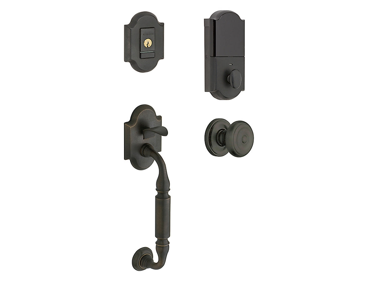 Baldwin Evolved Canterbury Sectional Handleset Distressed Oil-Rubbed Bronze 402