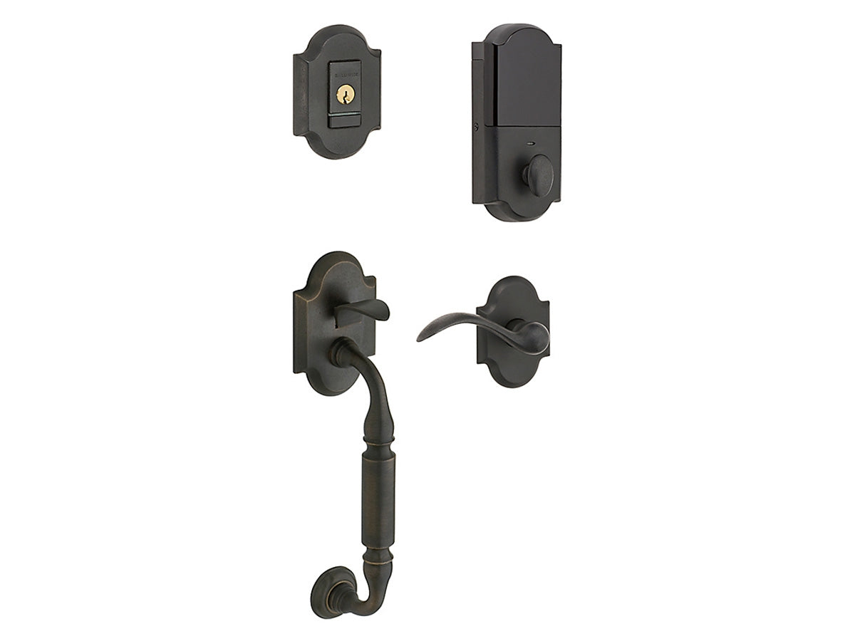 Baldwin Evolved Canterbury Sectional Handleset Distressed Oil-Rubbed Bronze 402