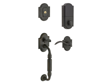Baldwin Evolved Canterbury Sectional Handleset Distressed Oil-Rubbed Bronze 402