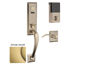 Baldwin Evolved Cody 3/4 Handleset Satin Brass and Brown 060