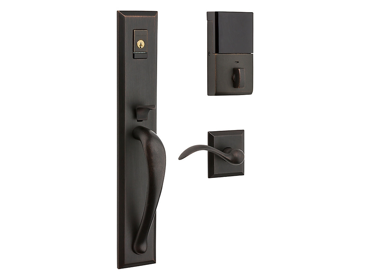 Baldwin Evolved Cody Full Handleset Distressed Venetian Bronze 412