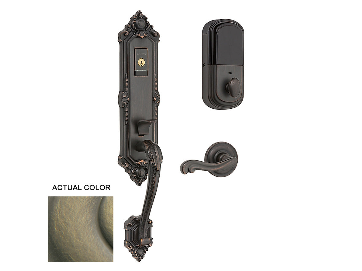 Baldwin Evolved Kensington Handleset Satin Brass and Black 050