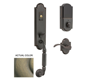 Baldwin Evolved Manchester Handleset Satin Brass and Black 050