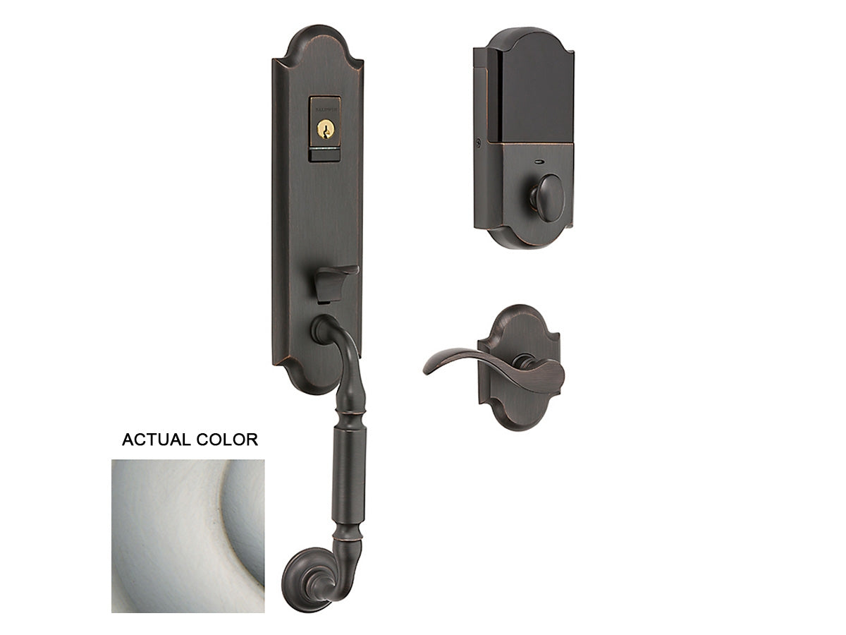 Baldwin Evolved Manchester Handleset Satin Nickel 150