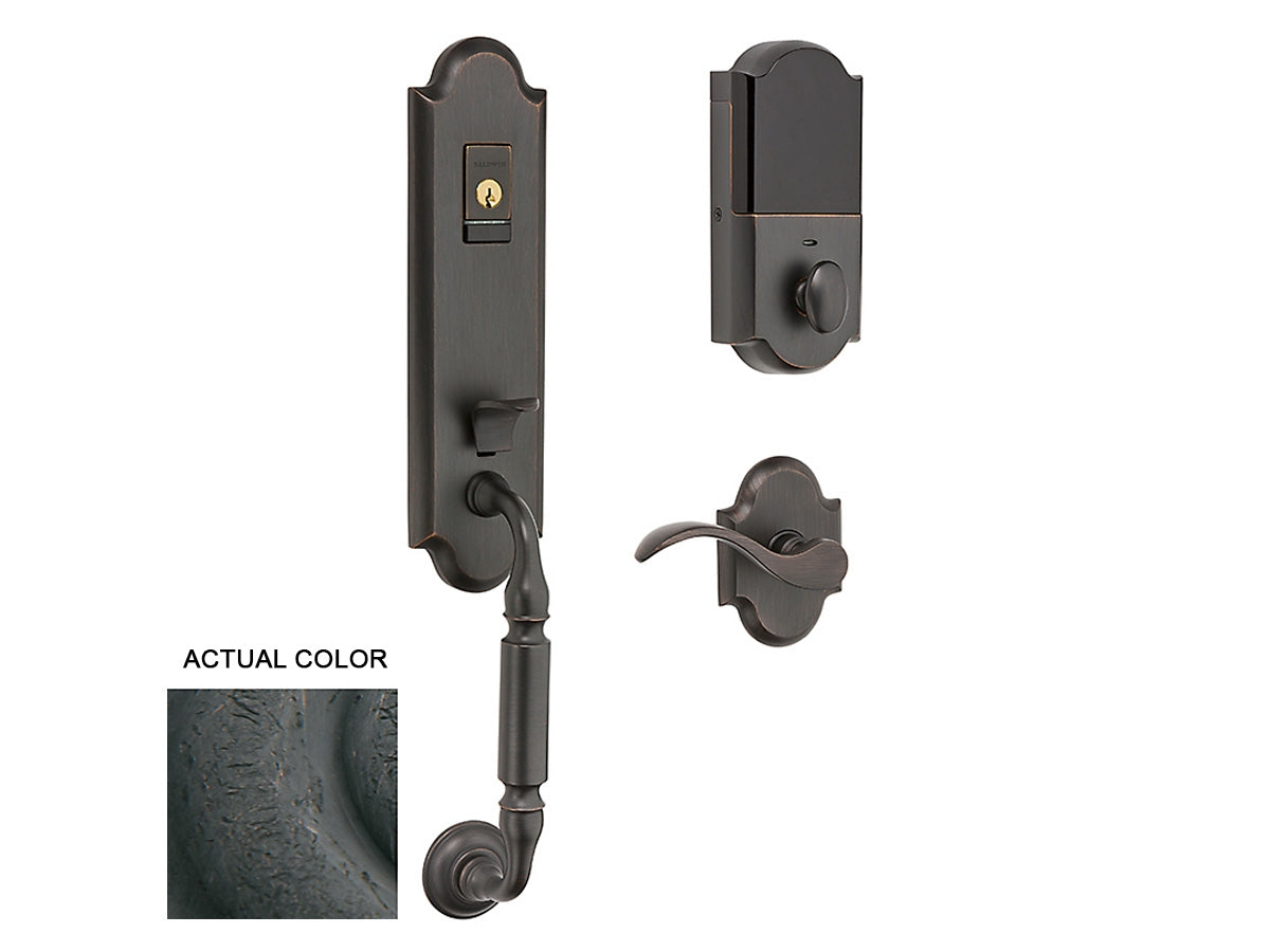Baldwin Evolved Manchester Handleset Distressed Oil-Rubbed Bronze 402