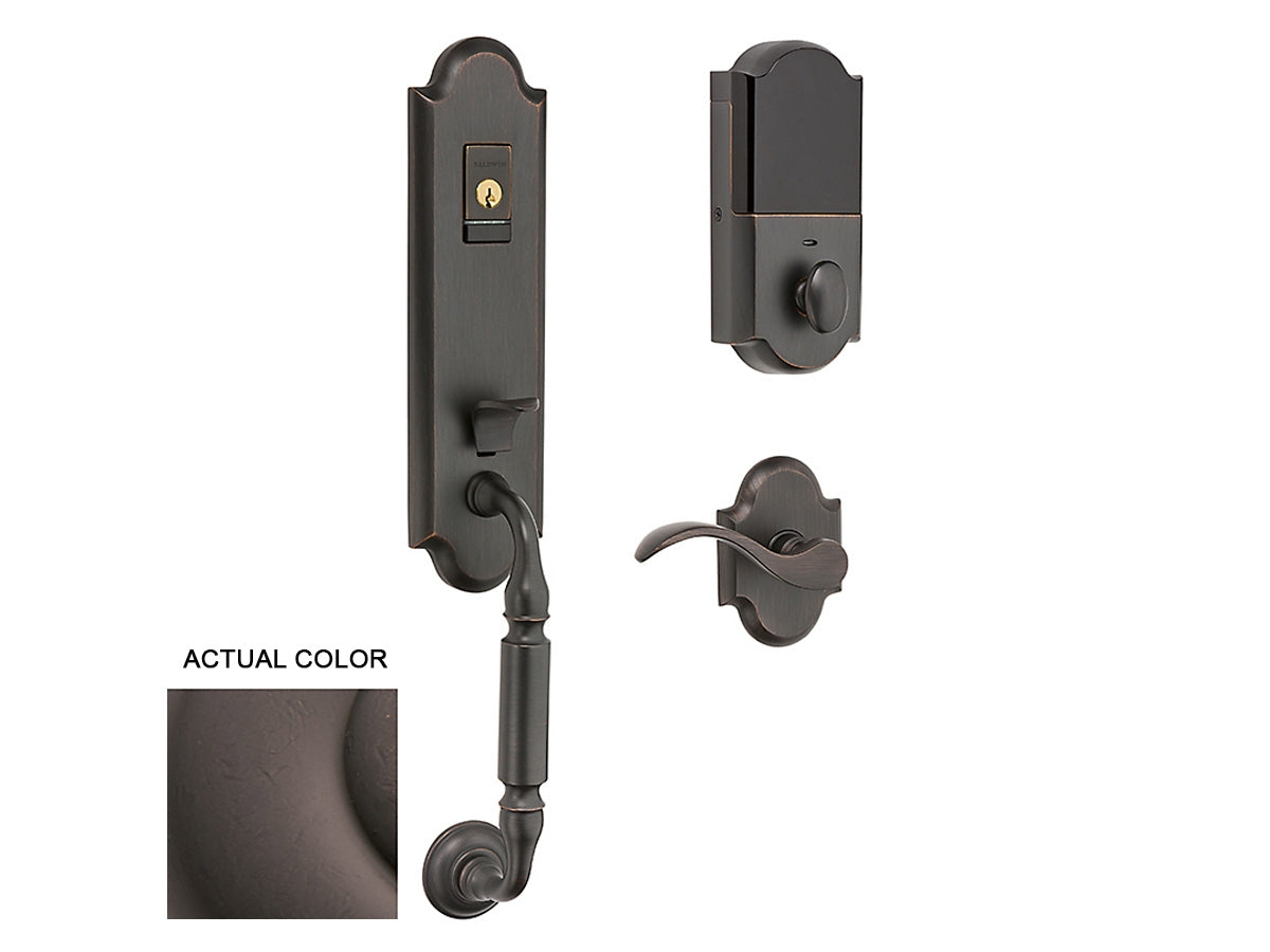 Baldwin Evolved Manchester Handleset Distressed Venetian Bronze 412