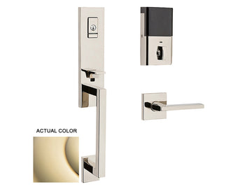 Baldwin Evolved Minneapolis 3/4 Escutcheon Handleset Lifetime Polished Brass 003