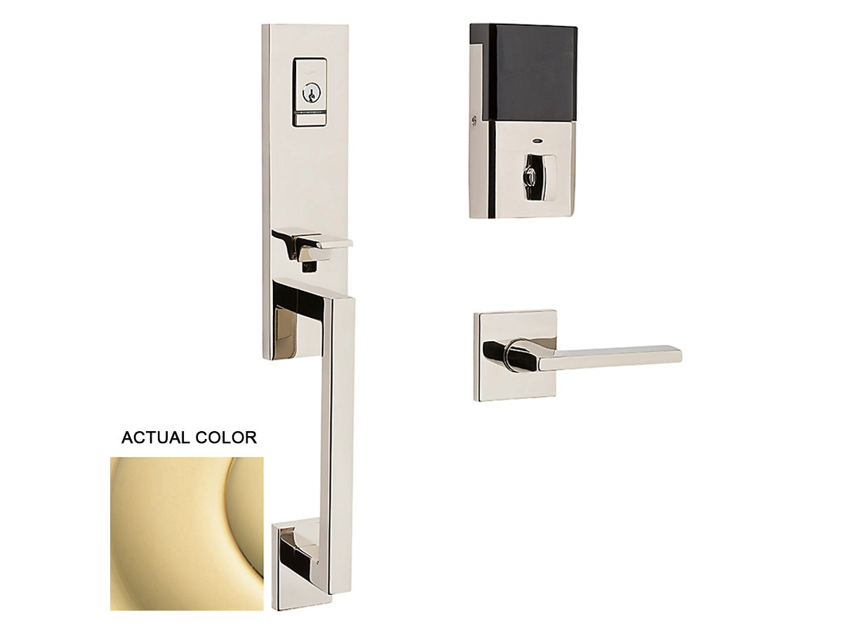 Baldwin Evolved Minneapolis 3/4 Escutcheon Handleset Non-Lacquered Brass 031