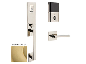 Baldwin Evolved Minneapolis 3/4 Escutcheon Handleset Satin Brass 040