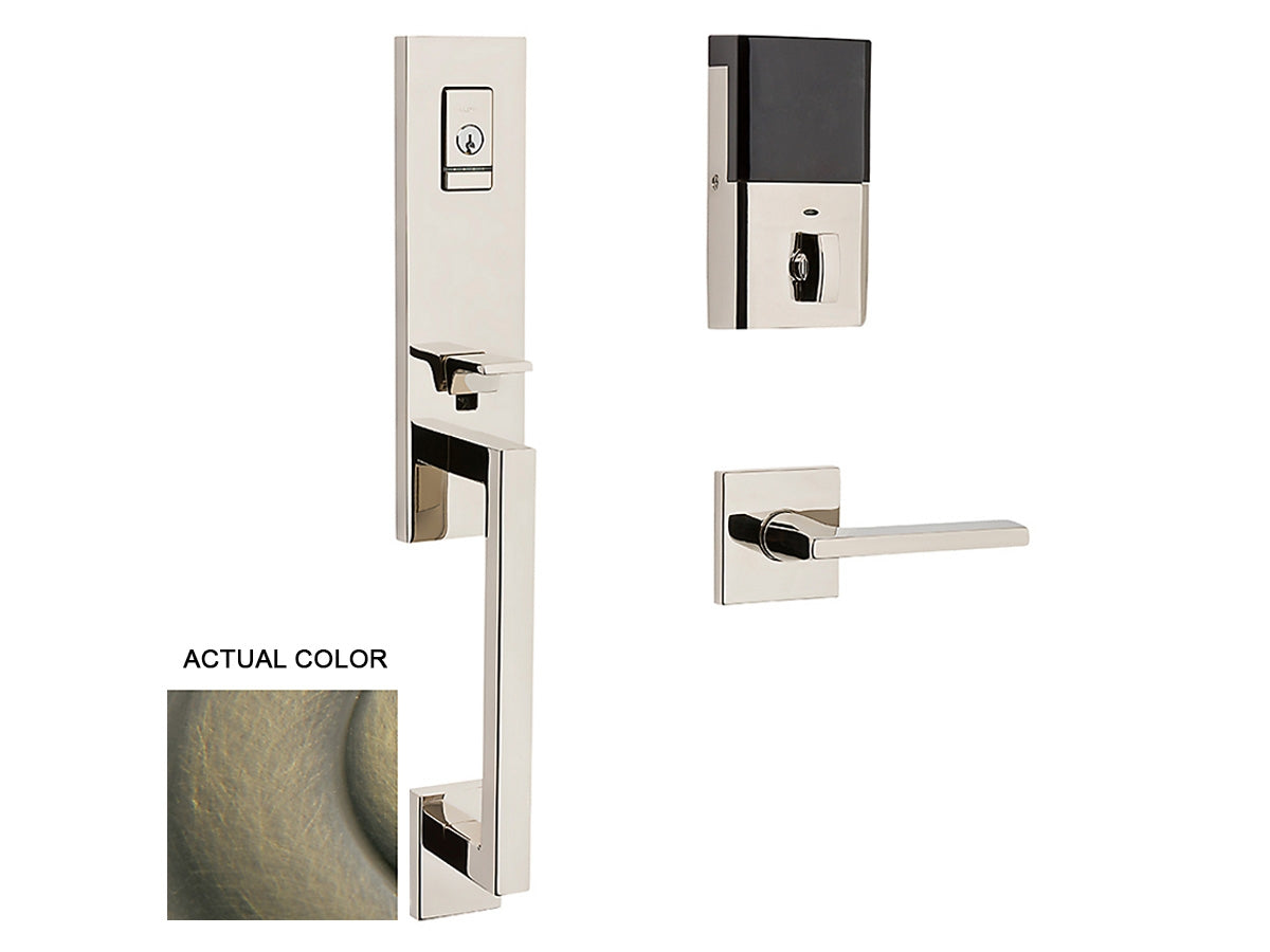 Baldwin Evolved Minneapolis 3/4 Escutcheon Handleset Satin Brass and Black 050