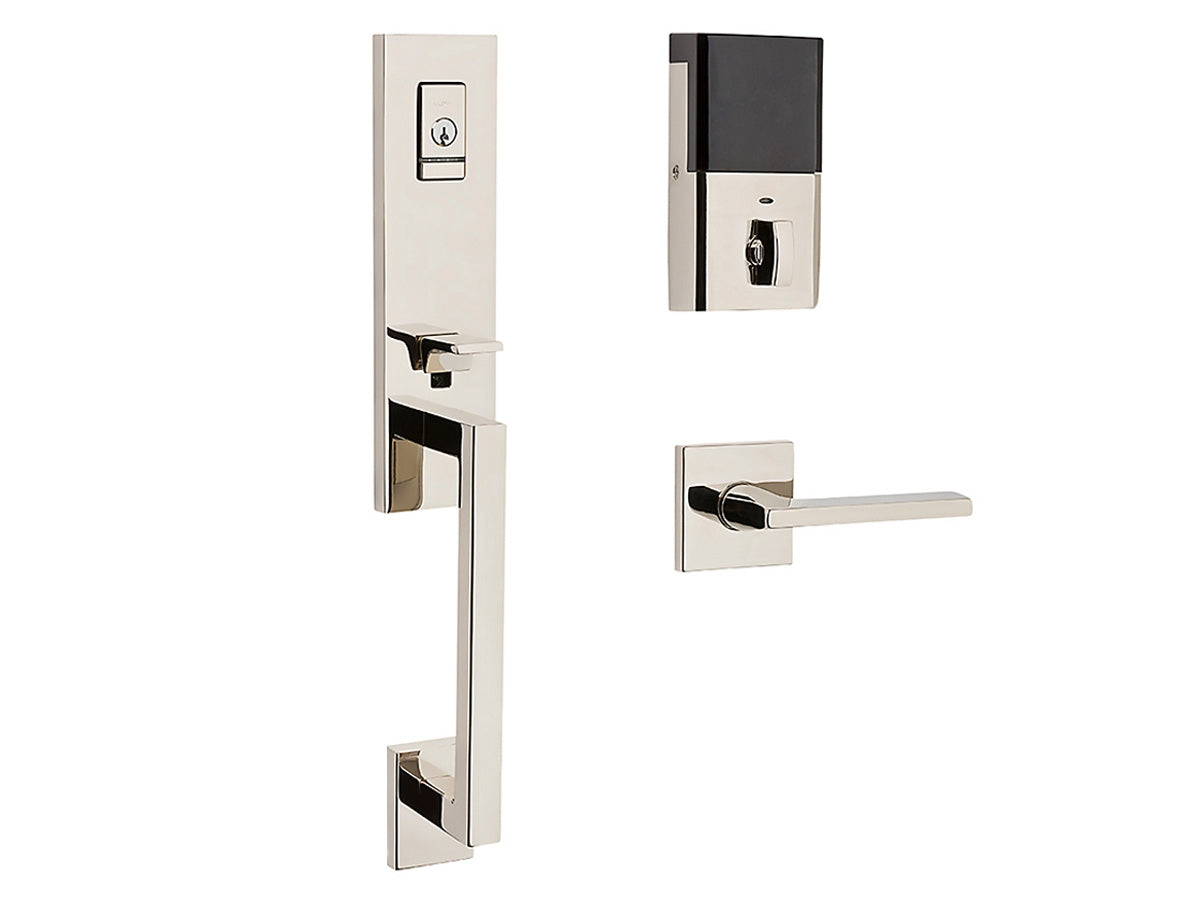 Baldwin Evolved Minneapolis 3/4 Escutcheon Handleset Polished Nickel with Lifetime Finish 055