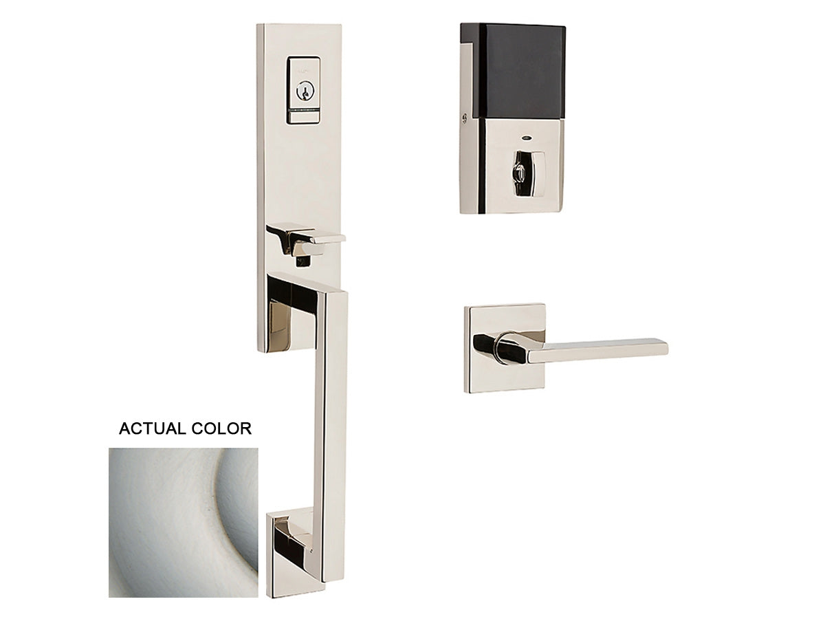 Baldwin Evolved Minneapolis 3/4 Escutcheon Handleset Satin Nickel with Lifetime Finish 056