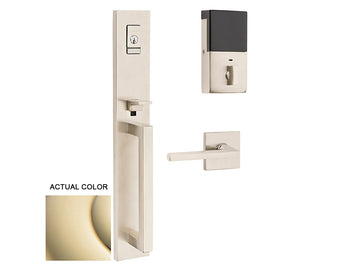 Baldwin Evolved Minneapolis Full Escutcheon Handleset Lifetime Polished Brass 003