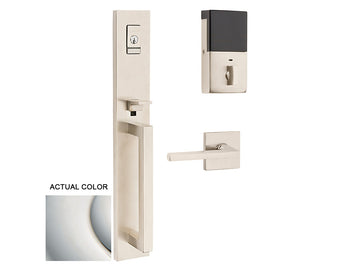 Baldwin Evolved Minneapolis Full Escutcheon Handleset Polished Nickel with Lifetime Finish 055