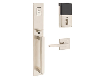 Baldwin Evolved Minneapolis Full Escutcheon Handleset Satin Nickel with Lifetime Finish 056