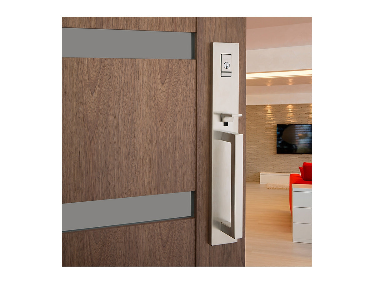 Baldwin Evolved Minneapolis Full Escutcheon Handleset Satin Nickel with Lifetime Finish 056