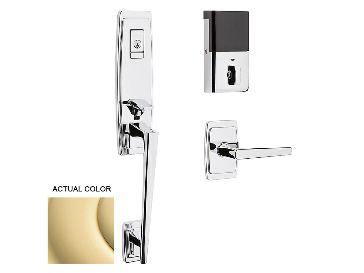 Baldwin Evolved Palm Springs 3/4 Escutcheon Handleset Non-Lacquered Brass 031