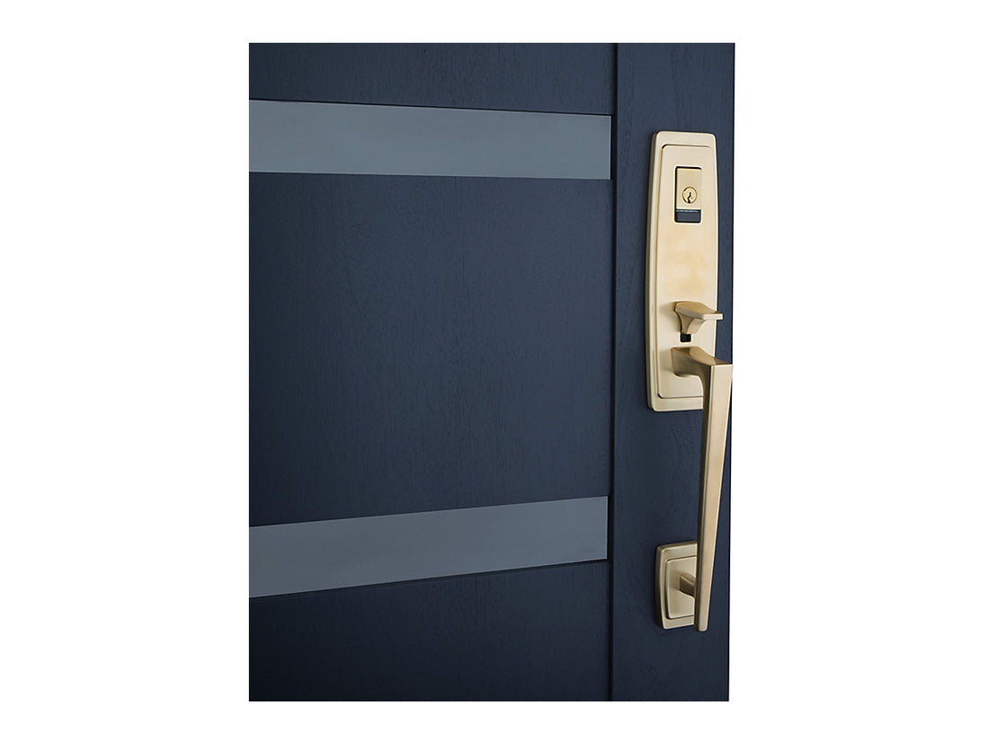 Baldwin Evolved Palm Springs 3/4 Escutcheon Handleset Vintage Brass 033