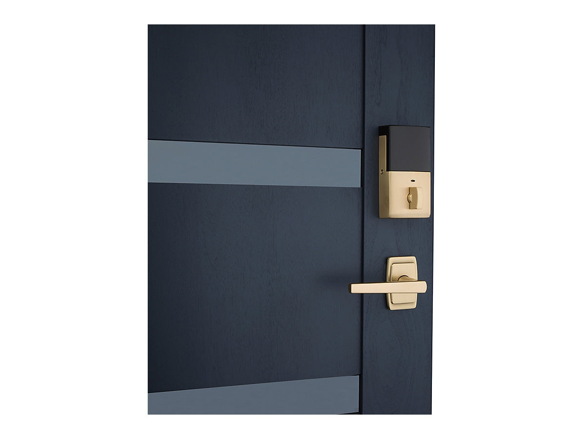 Baldwin Evolved Palm Springs 3/4 Escutcheon Handleset Vintage Brass 033