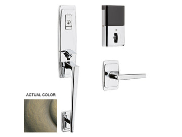 Baldwin Evolved Palm Springs 3/4 Escutcheon Handleset Satin Brass and Black 050