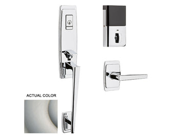 Baldwin Evolved Palm Springs 3/4 Escutcheon Handleset Satin Nickel with Lifetime Finish 056