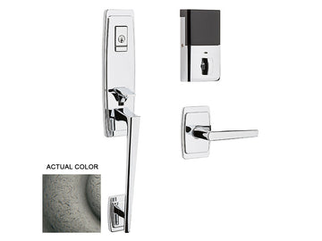 Baldwin Evolved Palm Springs 3/4 Escutcheon Handleset Distressed Antique Nickel 452