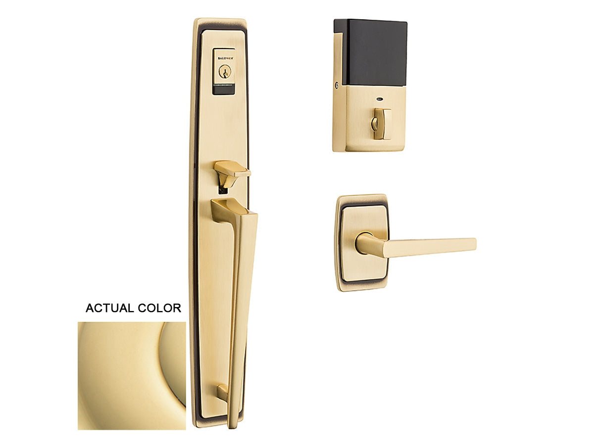 Baldwin Evolved Palm Springs Full Escutcheon Handleset Non-Lacquered Brass 031