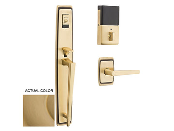 Baldwin Evolved Palm Springs Full Escutcheon Handleset Vintage Brass 033