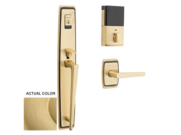 Baldwin Evolved Palm Springs Full Escutcheon Handleset Satin Brass 040