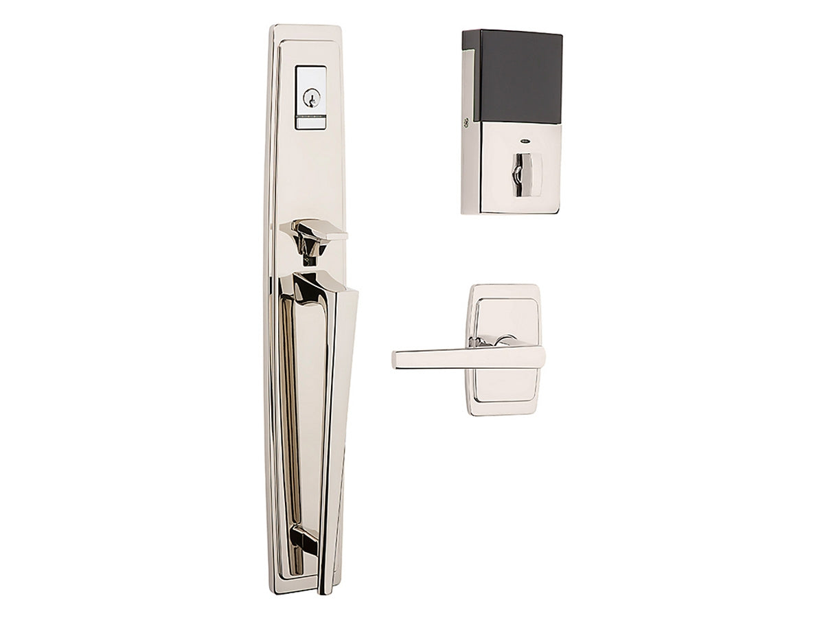 Baldwin Evolved Palm Springs Full Escutcheon Handleset Polished Nickel with Lifetime Finish 055