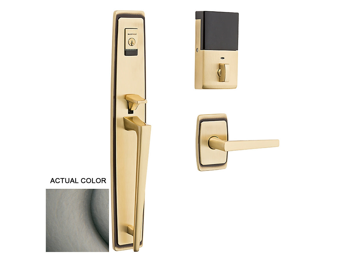 Baldwin Evolved Palm Springs Full Escutcheon Handleset Antique Nickel 151