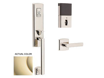 Baldwin Evolved Soho 3/4 Escutcheon Handleset Lifetime Polished Brass 003