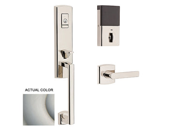 Baldwin Evolved Soho 3/4 Escutcheon Handleset Satin Nickel with Lifetime Finish 056