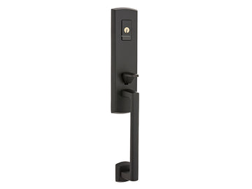 Baldwin Evolved Soho 3/4 Escutcheon Handleset Satin Black 190