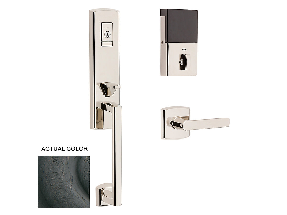 Baldwin Evolved Soho 3/4 Escutcheon Handleset Distressed Oil-Rubbed Bronze 402