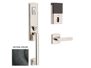 Baldwin Evolved Soho 3/4 Escutcheon Handleset Distressed Oil-Rubbed Bronze 402