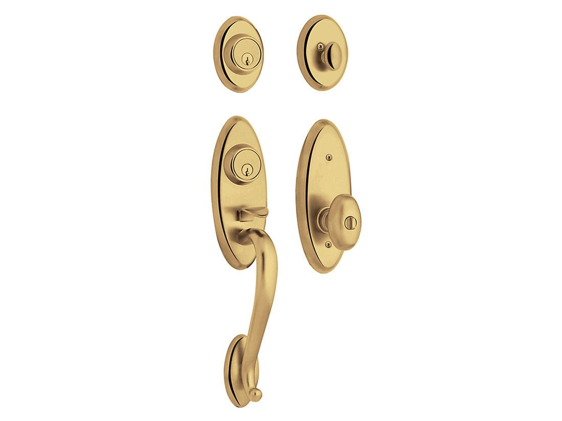 Baldwin Landon Two-Point Lock Handleset Non-Lacquered Brass 031