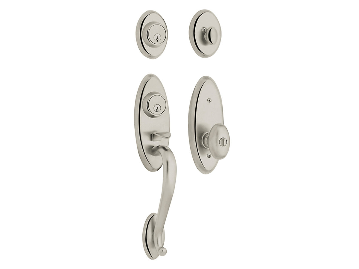 Baldwin Landon Two-Point Lock Handleset Polished Nickel with Lifetime Finish 055