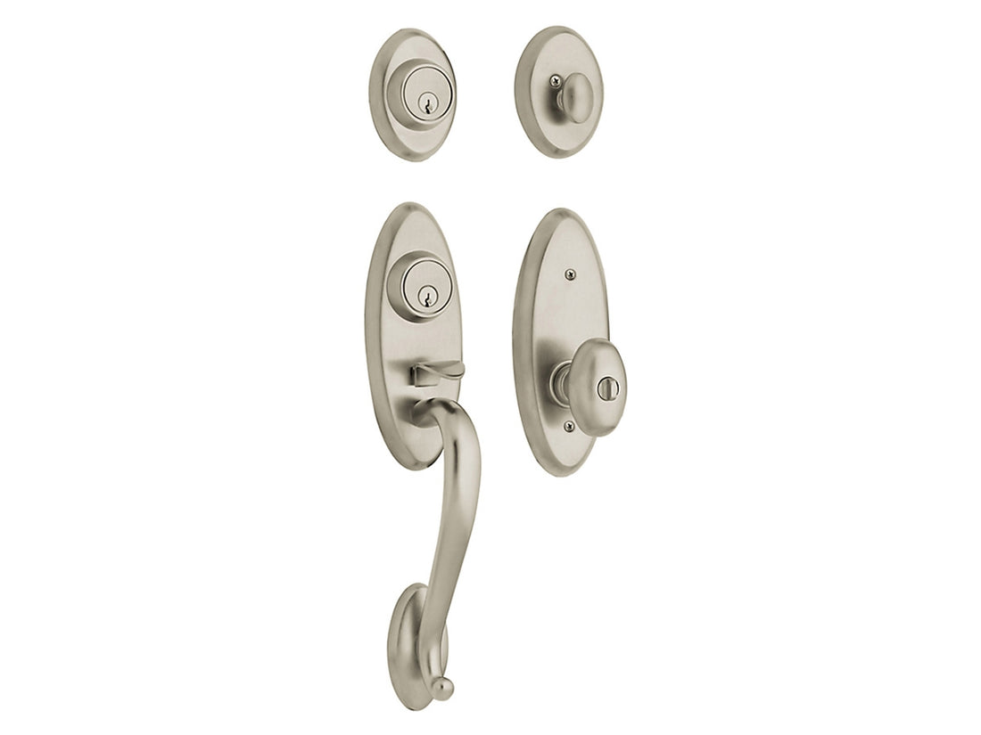 Baldwin Landon Two-Point Lock Handleset Satin Nickel 150