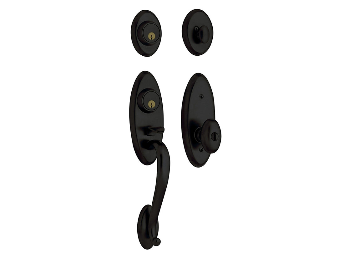 Baldwin Landon Two-Point Lock Handleset Satin Black 190