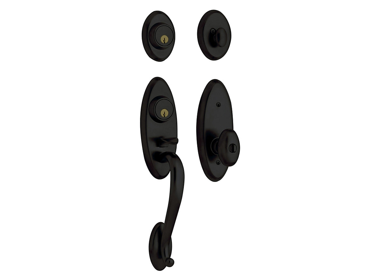 Baldwin Landon Two-Point Lock Handleset Satin Black 190