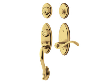 Baldwin Landon Two-Point Lock Handleset Non-Lacquered Brass 031
