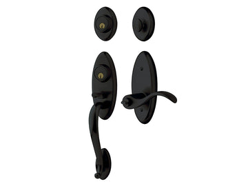 Baldwin Landon Two-Point Lock Handleset Satin Black 190