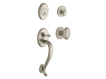 Baldwin Logan Sectional Trim w 5025 Knob Satin Nickel with Lifetime Finish 056