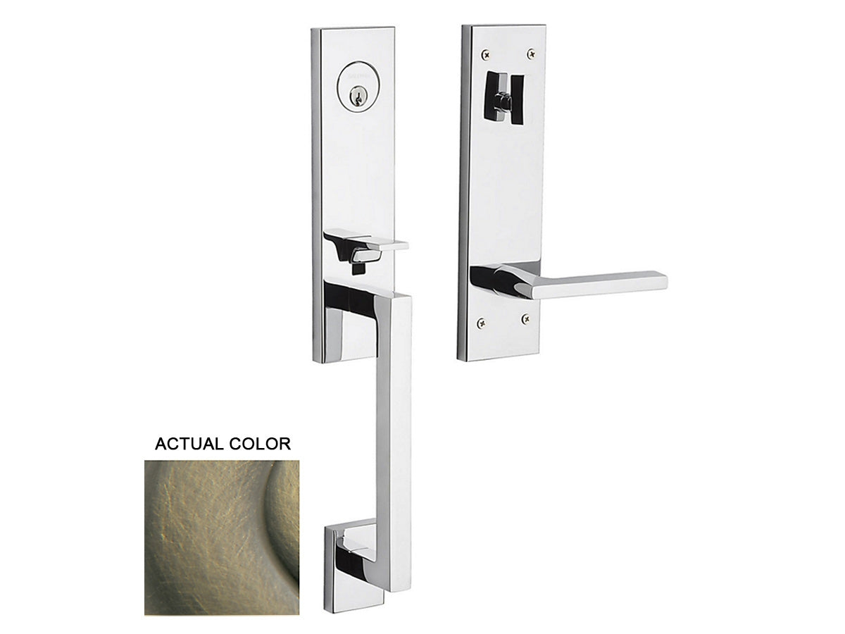 Baldwin Minneapolis 3/4 Escutcheon Handleset Satin Brass and Black 050