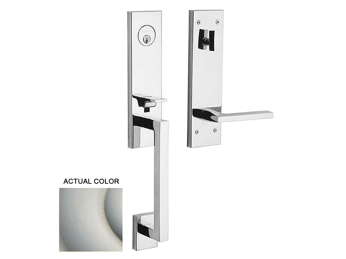 Baldwin Minneapolis 3/4 Escutcheon Handleset Satin Nickel with Lifetime Finish 056