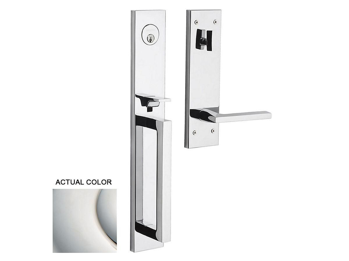 Baldwin Minneapolis Full Escutcheon Handleset Polished Nickel with Lifetime Finish 055