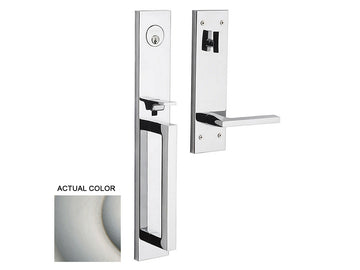 Baldwin Minneapolis Full Escutcheon Handleset Satin Nickel with Lifetime Finish 056